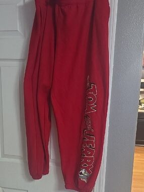Red Tom and Jerry Graphic Sweatpants